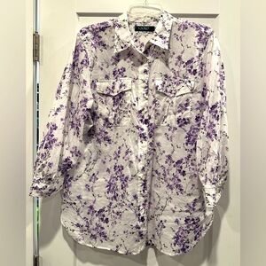 NWT Lovely LAUREN  Ralph Lauren Floral Button-down blouse